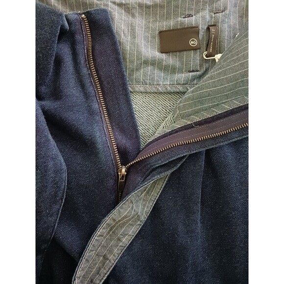 AG Adriano Goldschmied Pentra Pants Tie Frt Belt Blue Paperbag Jogger High Waist - Picture 3 of 11